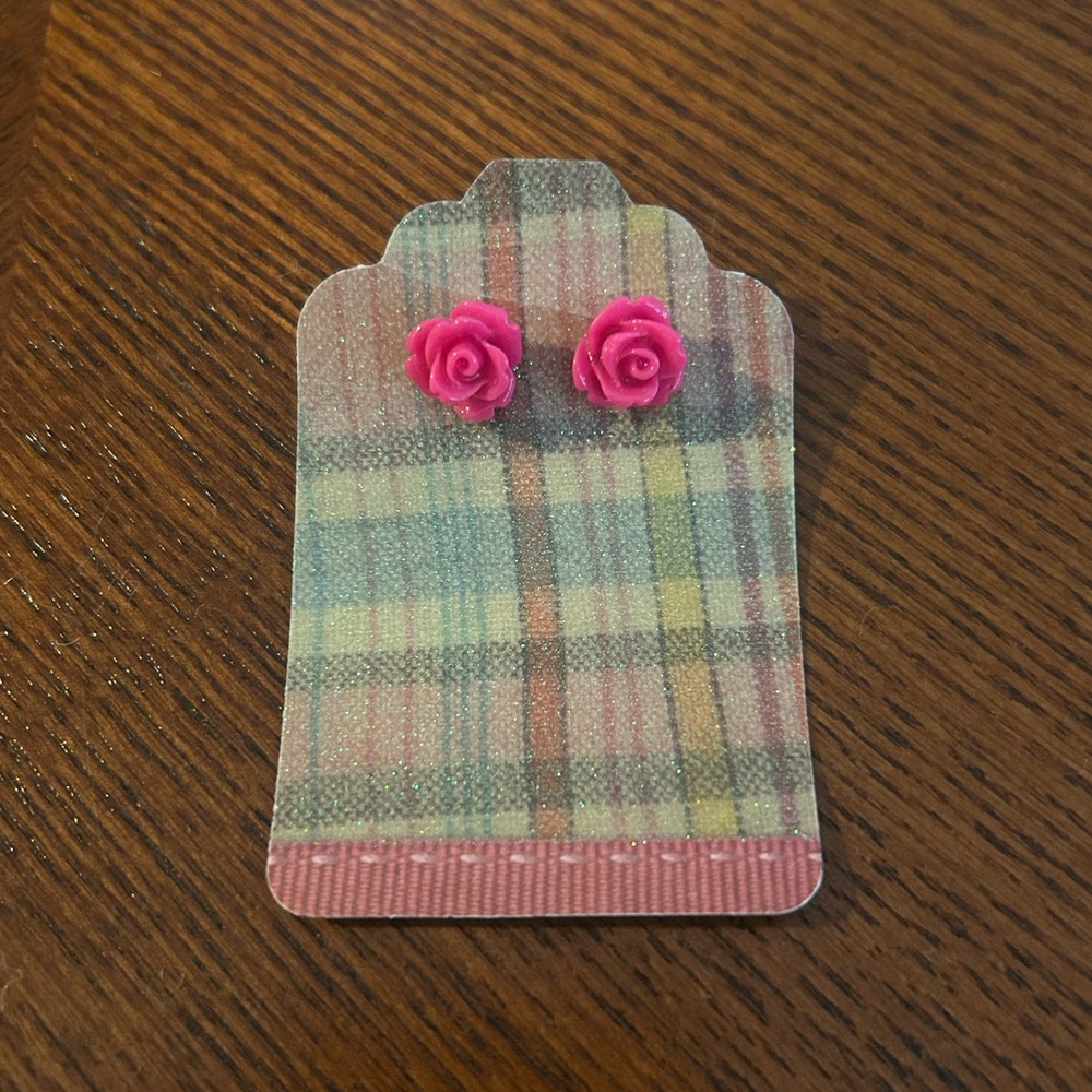 Pink Rose Earrings